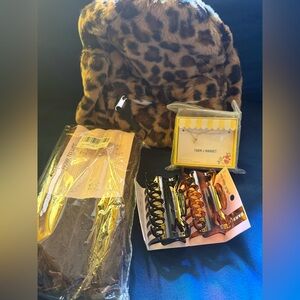 Target Leopard Print Backpack and Hair Accessories Set